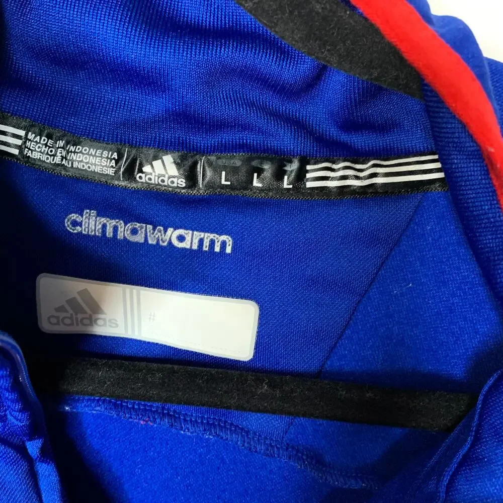 Adidas KU  Kansas Jayhawks Track Jacket Zip Front Sz Large Climawarm
